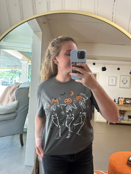 Dancing Skeleton Pumpkin Shirt