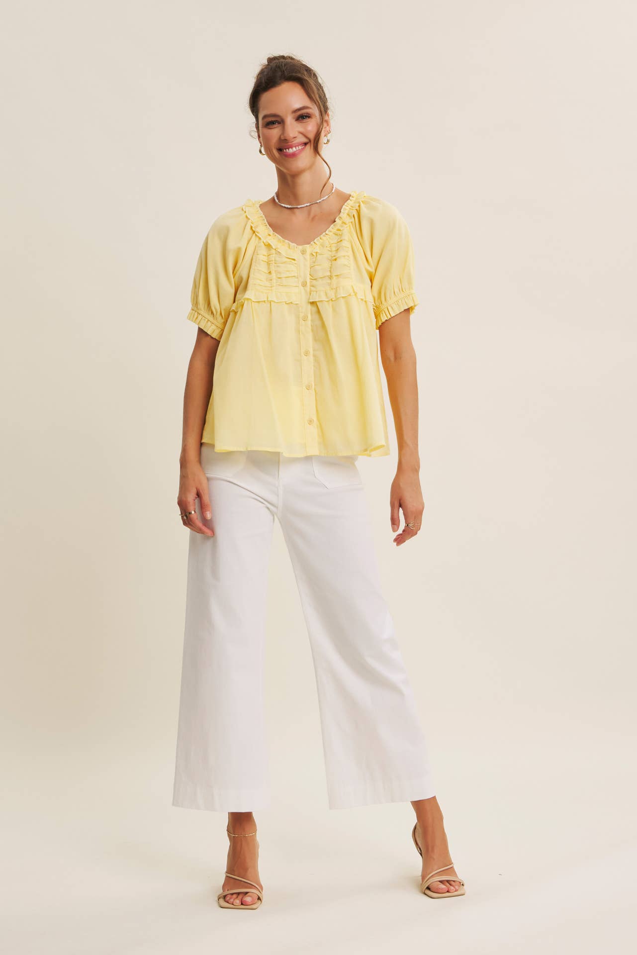Delicate Ruffle Cotton Blouse