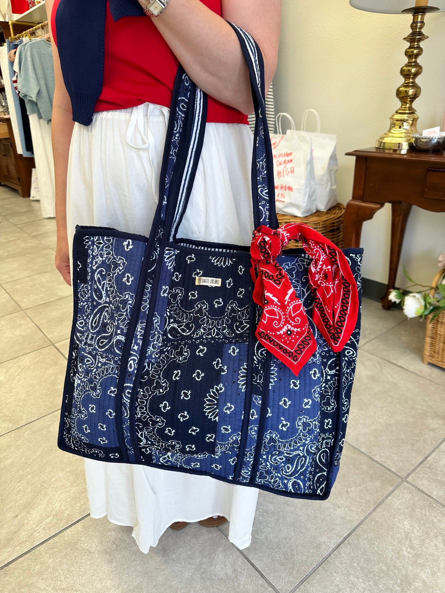 Americana Tote w/Bandana Scarf