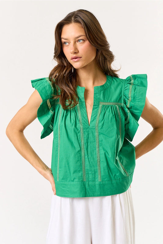 Flare Ruffle Sleeve Top