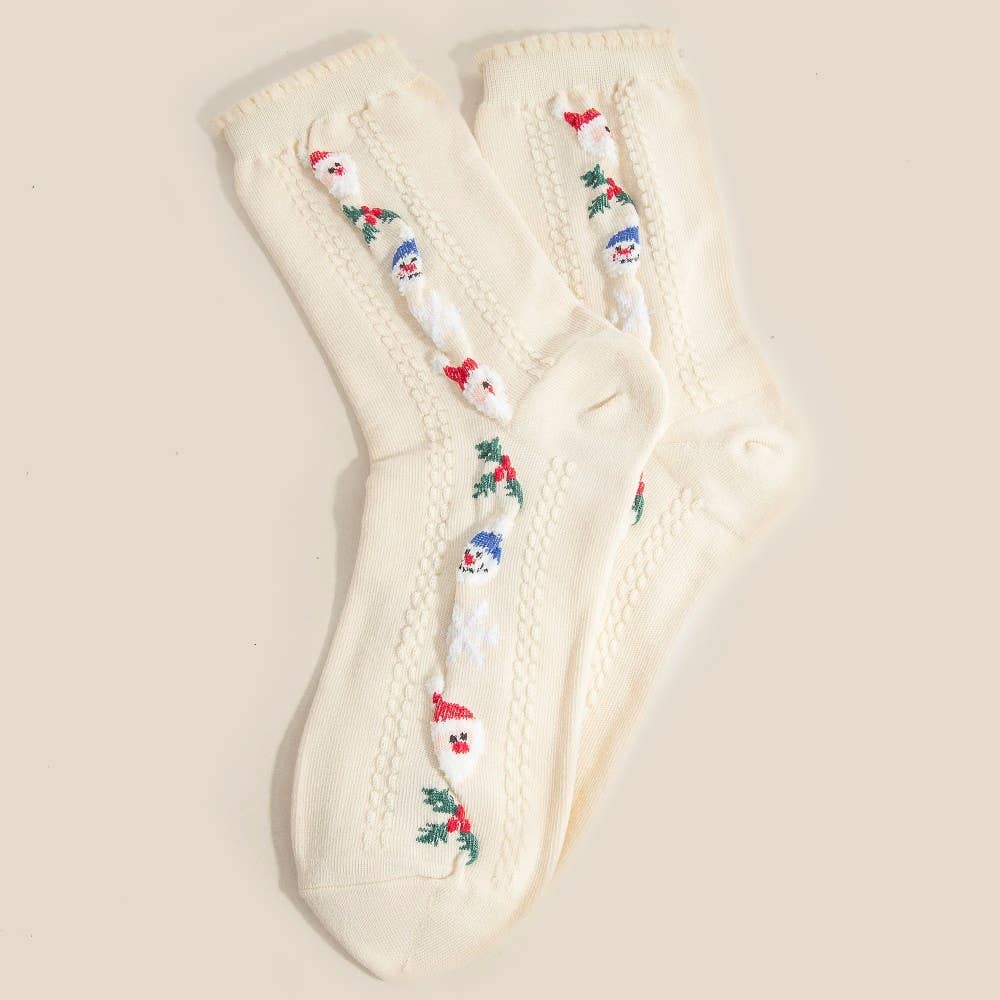 Embroidered Christmas Socks