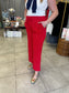 Red Relaxed Polka Dot Wide Leg Pants