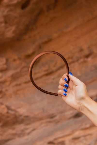 Brown Satin Headband