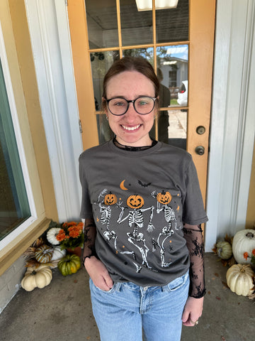 Dancing Skeleton Pumpkin Shirt