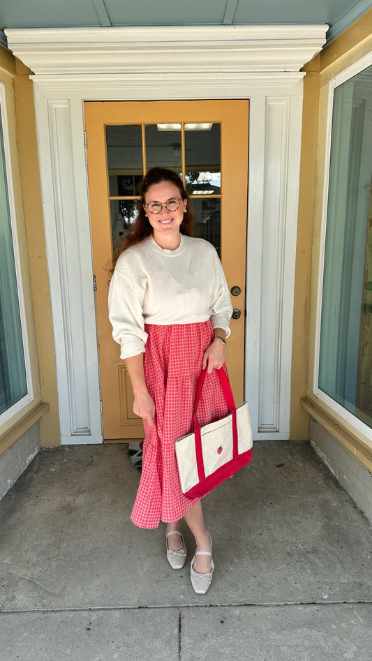 Gingham Tiered Midi Dress