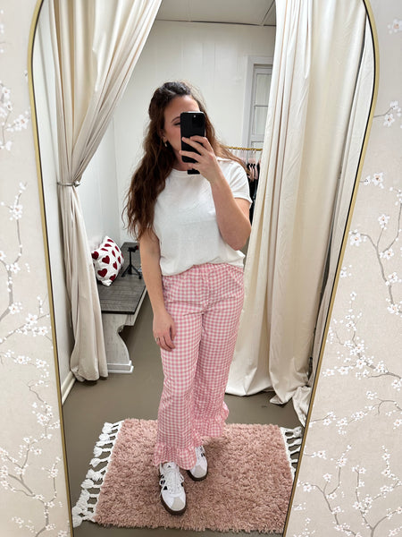 Gingham Frill Pants