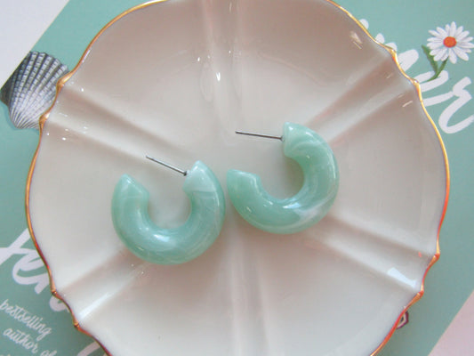 Green Hoop Earring