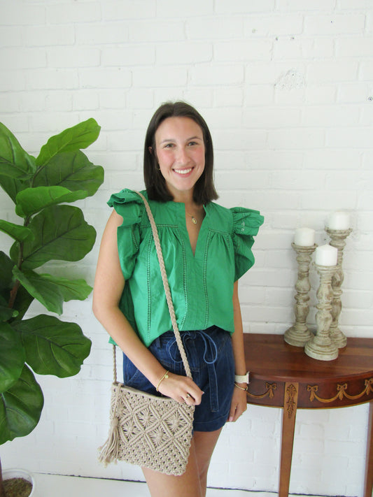 Flare Ruffle Sleeve Top