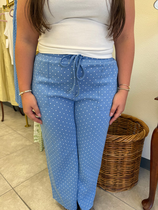 Relaxed Polka Dot Wide Leg Pants