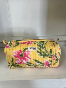 Yellow&Pink Floral Make Up Bag