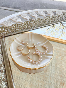 Trio Hammered Huggie Hoops