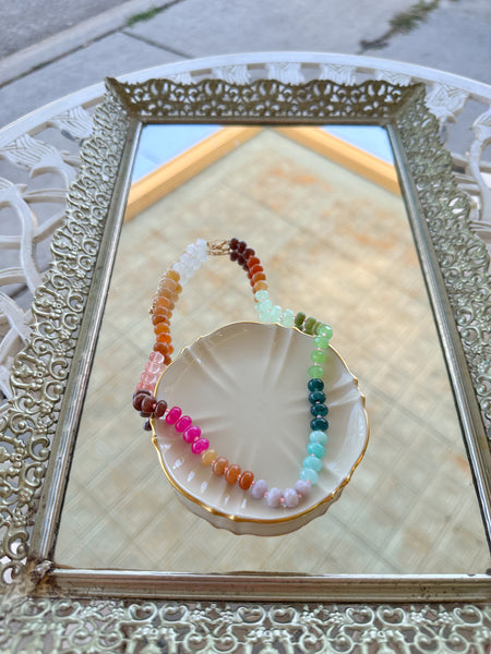 Natural Agate Bead Necklace