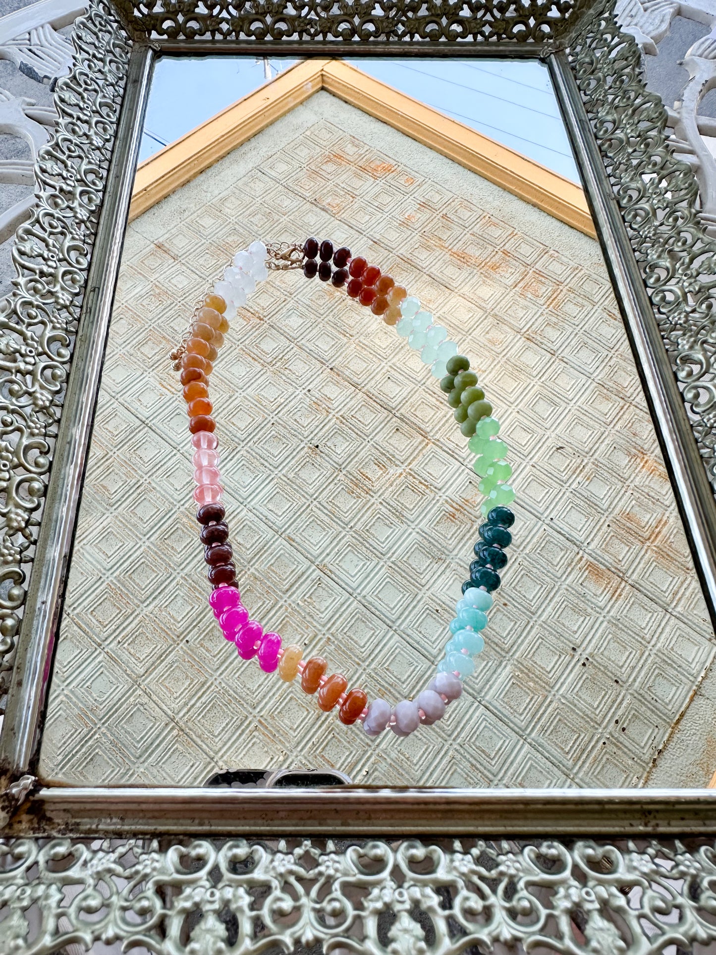 Natural Agate Bead Necklace
