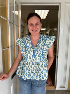 Blue Floral Top