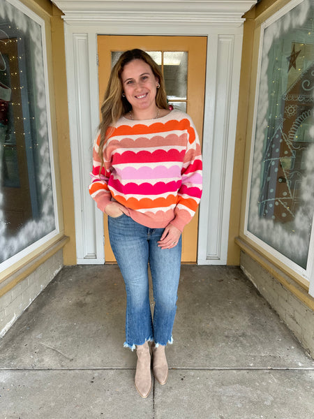 Scallop Stripe Sweater