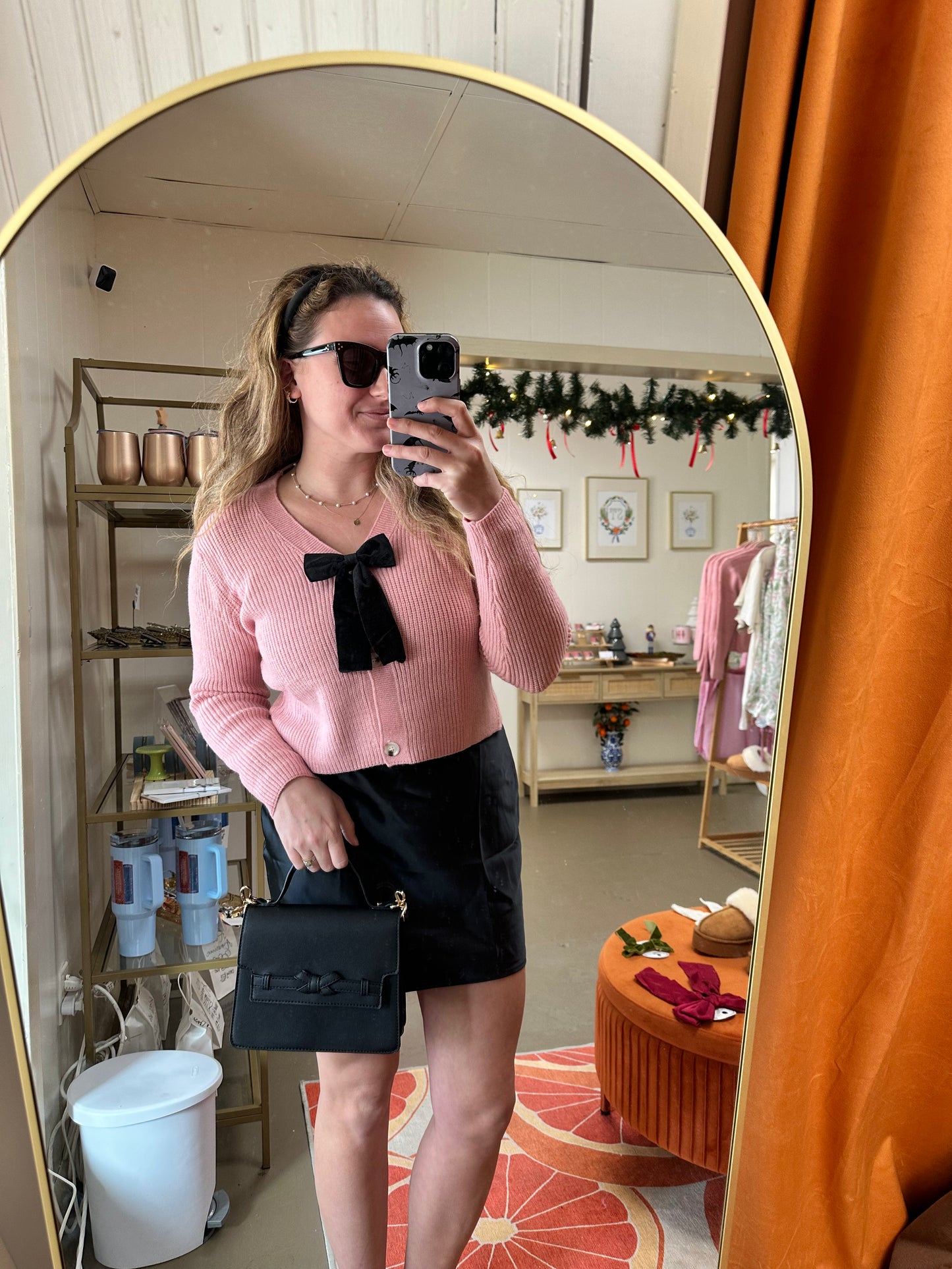 Velvet Bow Cardigan