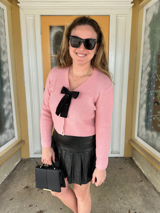 Velvet Bow Cardigan