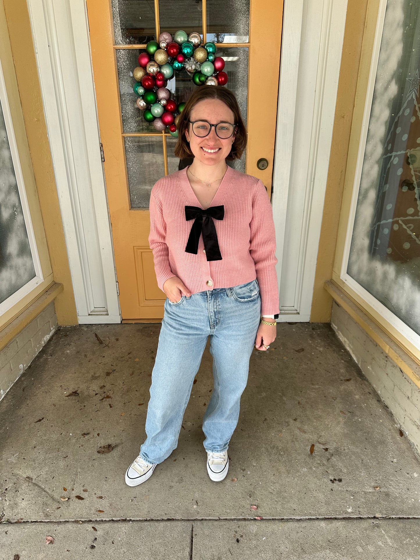 Velvet Bow Cardigan
