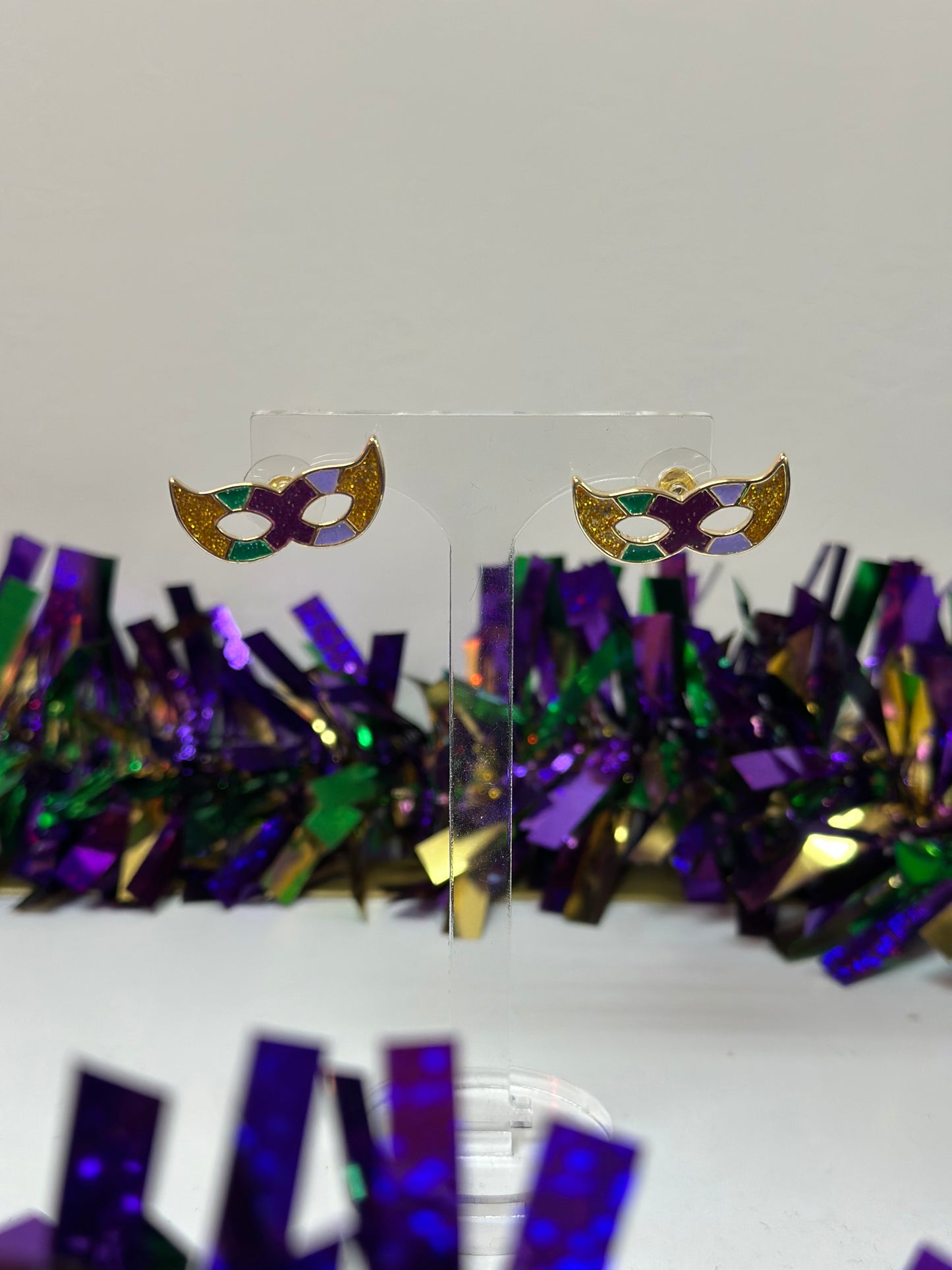 Mardi Gras Mask Studs