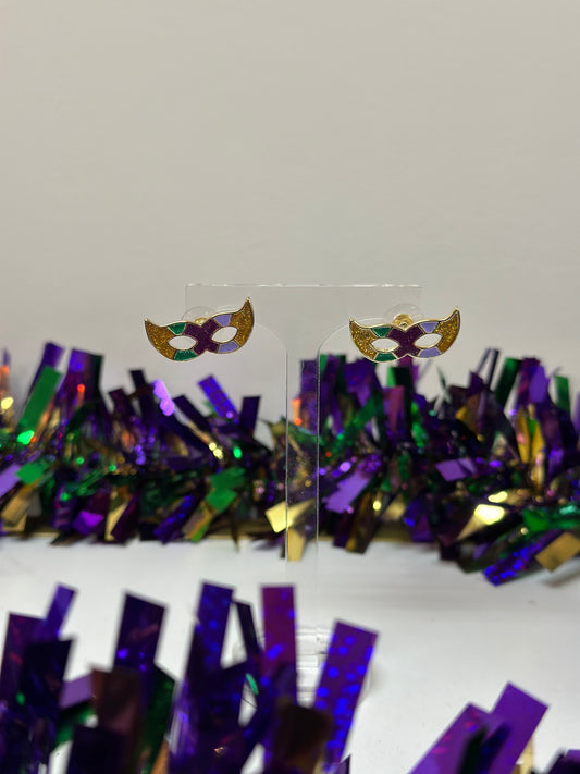 Mardi Gras Mask Studs