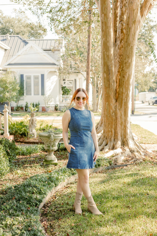 Round Neck Denim Dress