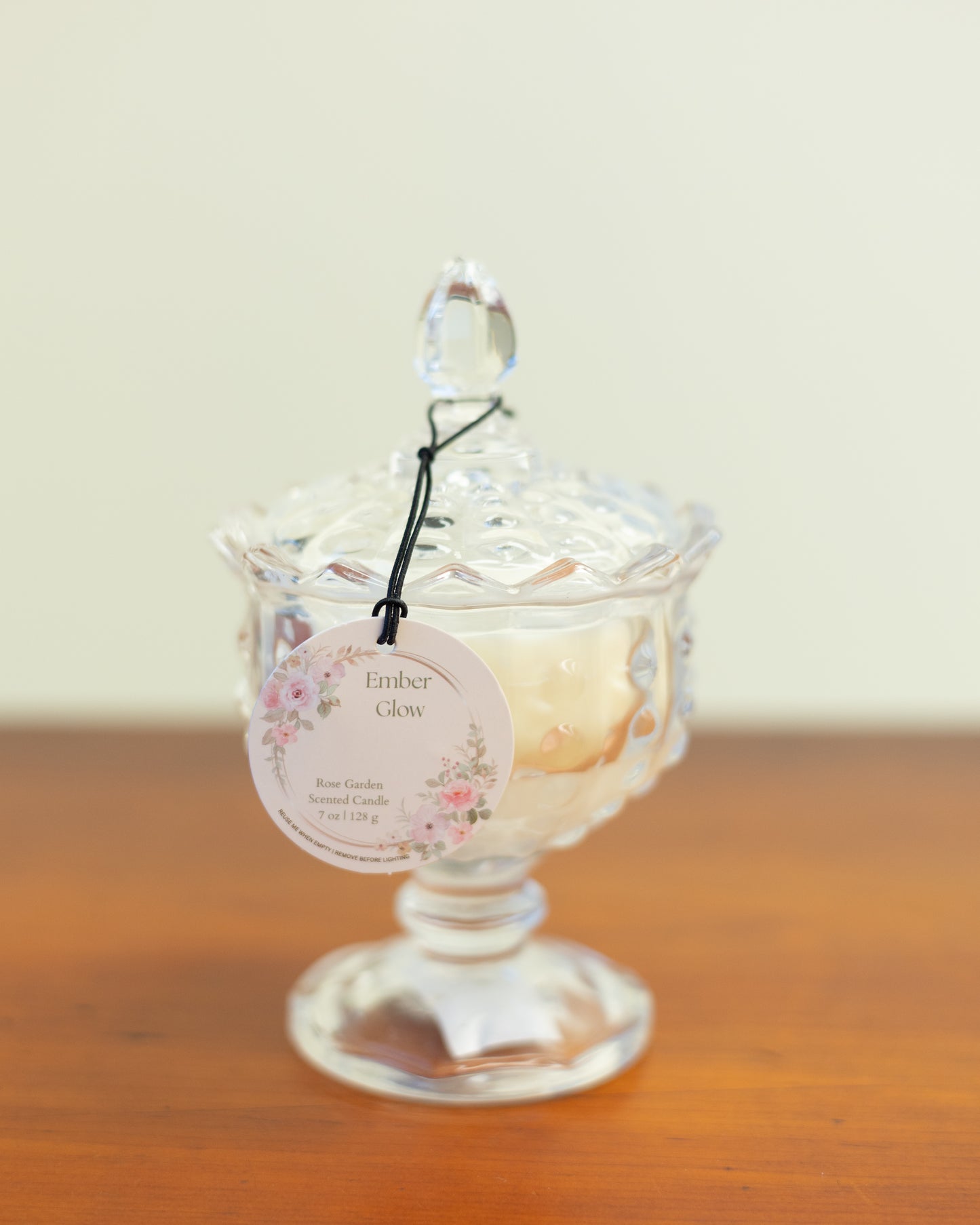 Hobnail Glass Candle