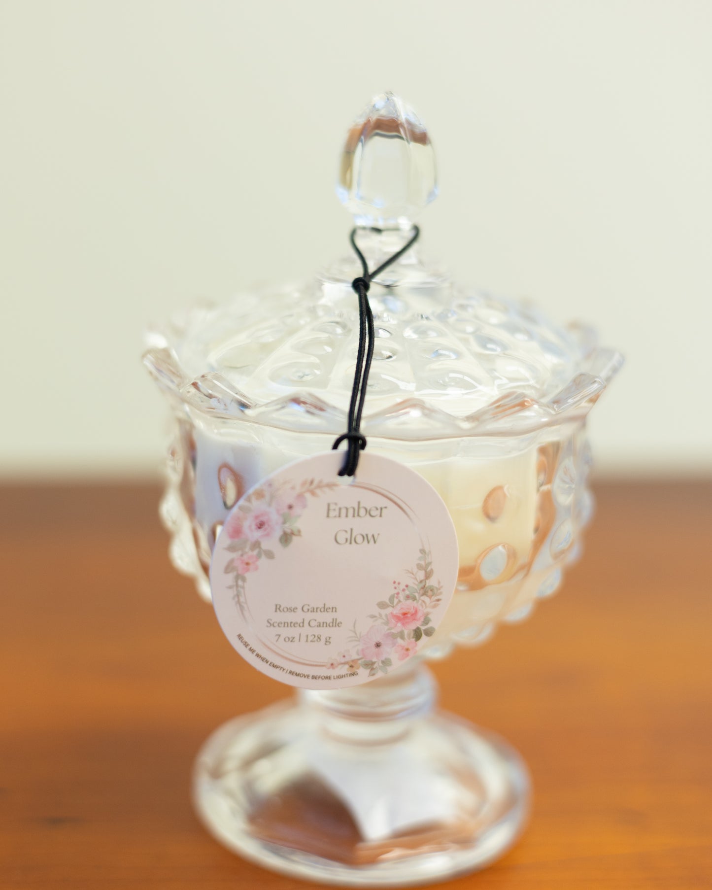 Hobnail Glass Candle