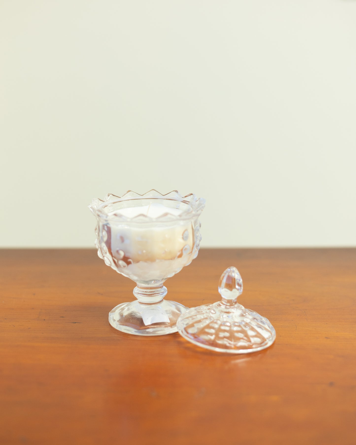 Hobnail Glass Candle