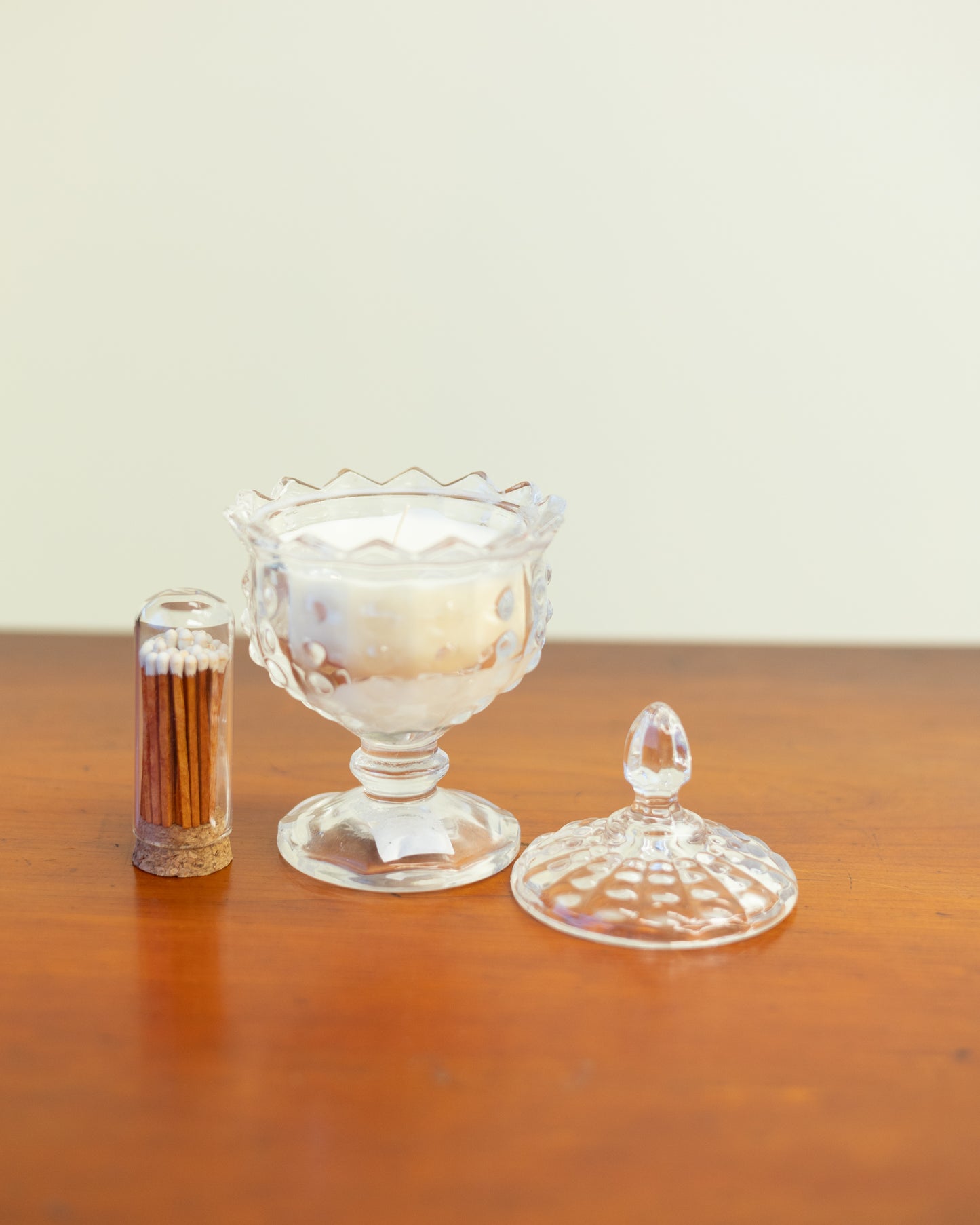 Hobnail Glass Candle
