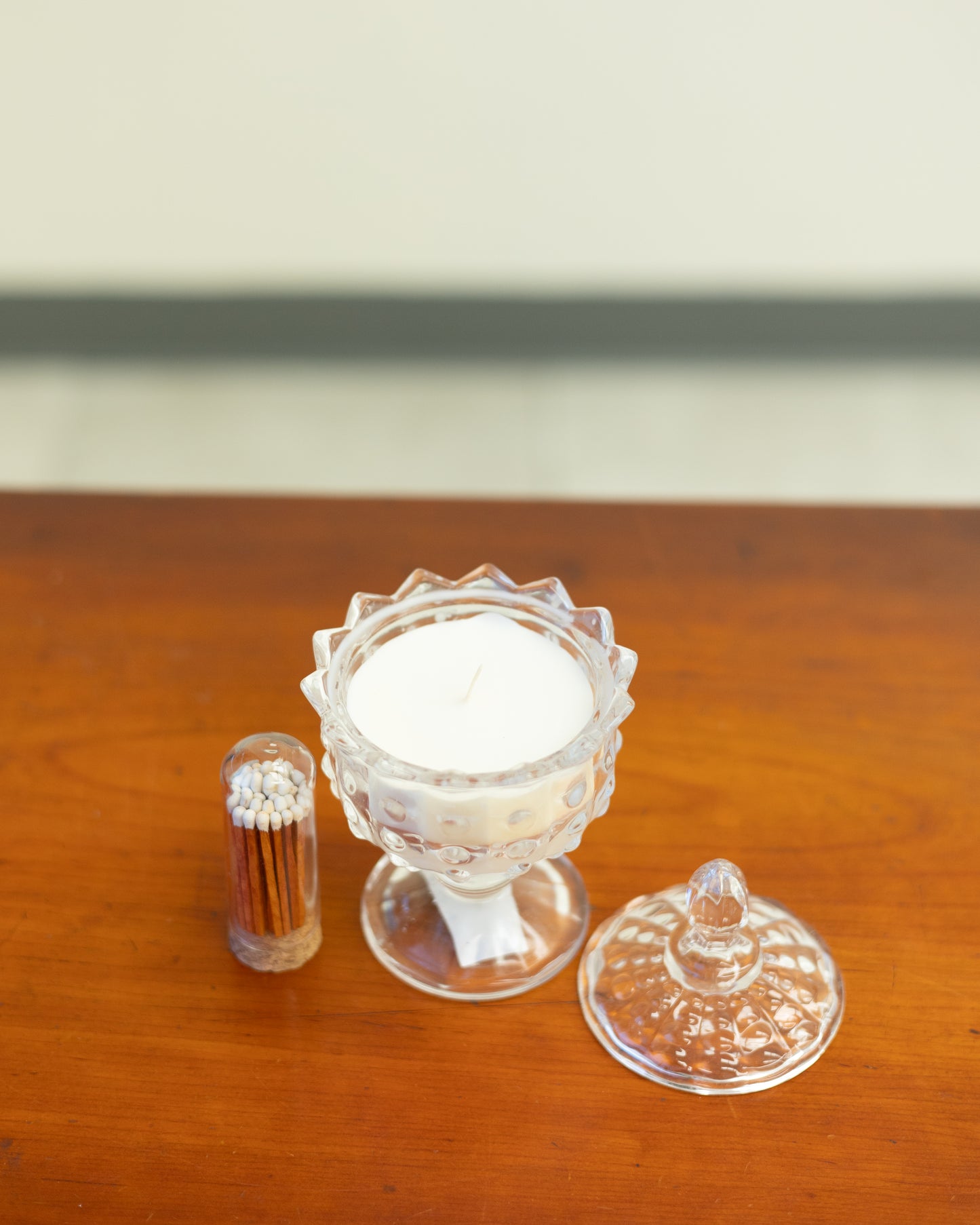 Hobnail Glass Candle