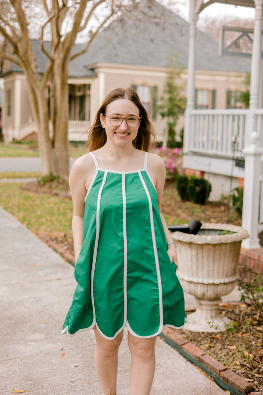 Scalloped Hem Mini Dress