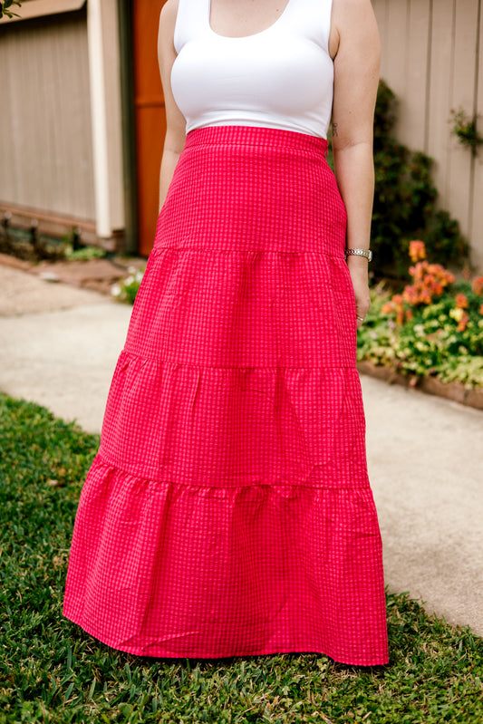 Gingham Maxi Skirt