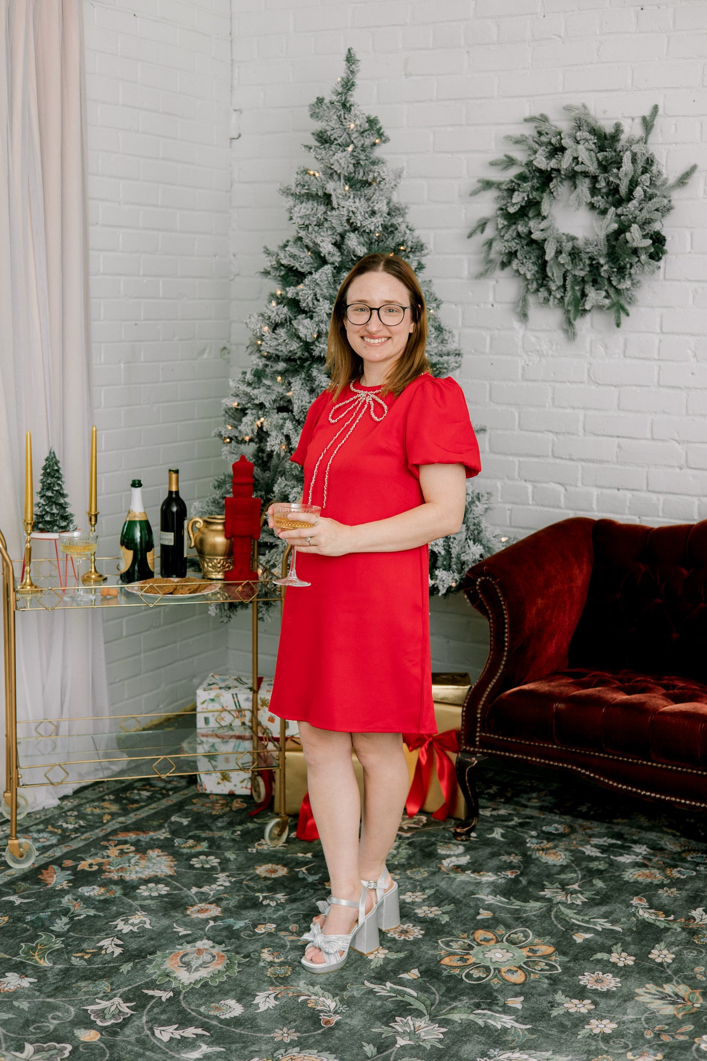 Crystal Bow Mini Dress