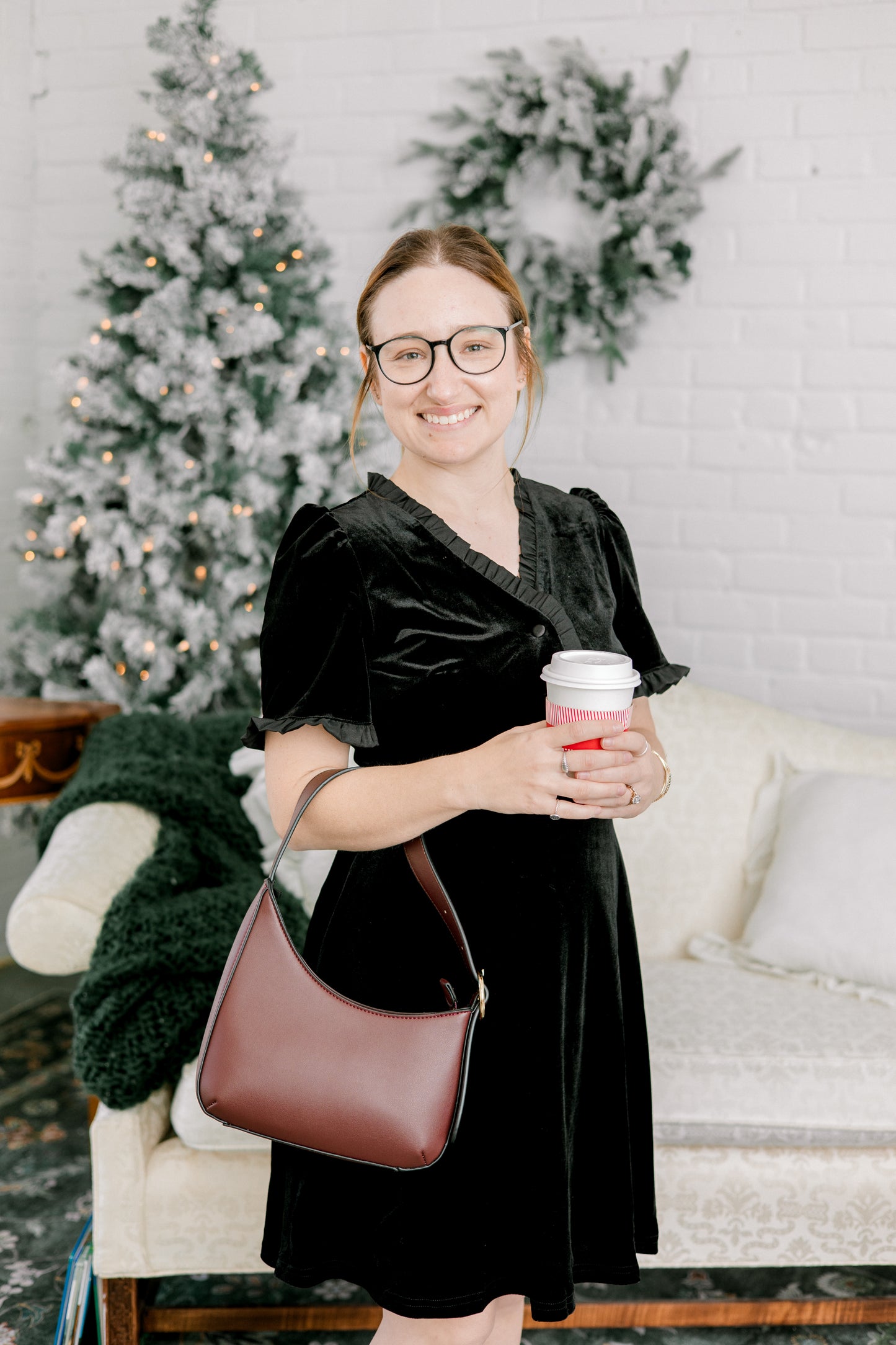 Holiday Black Velvet Dress