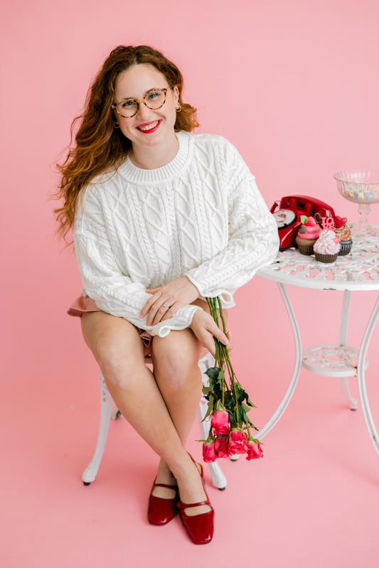 Cropped Cable Knit Sweater