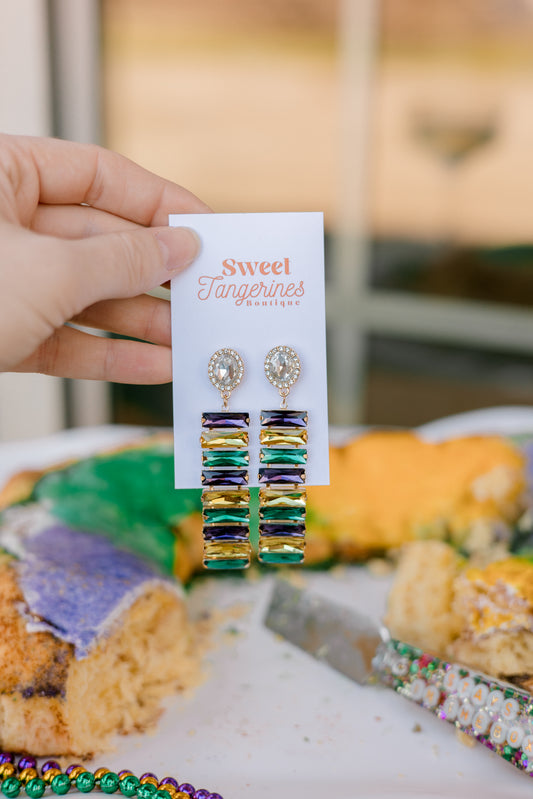 Mardi Gras Gemstone Earrings