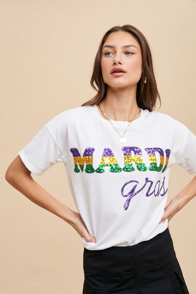 Mardi Gras Sequin Tee