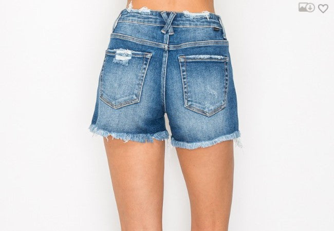 Mid-Rise Distressed Shorts