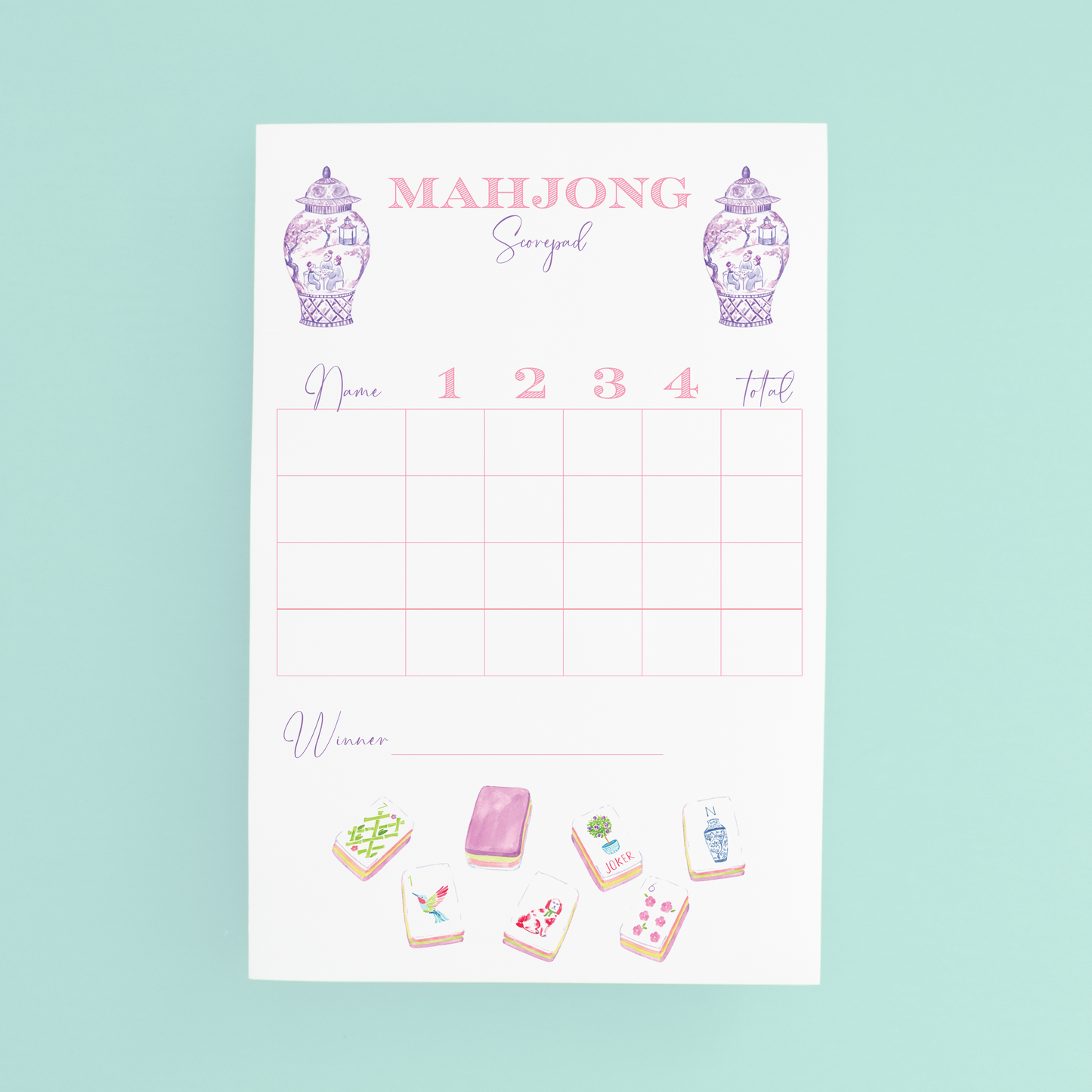 Mahjong Scorecard Pad
