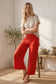 Red Relaxed Polka Dot Wide Leg Pants