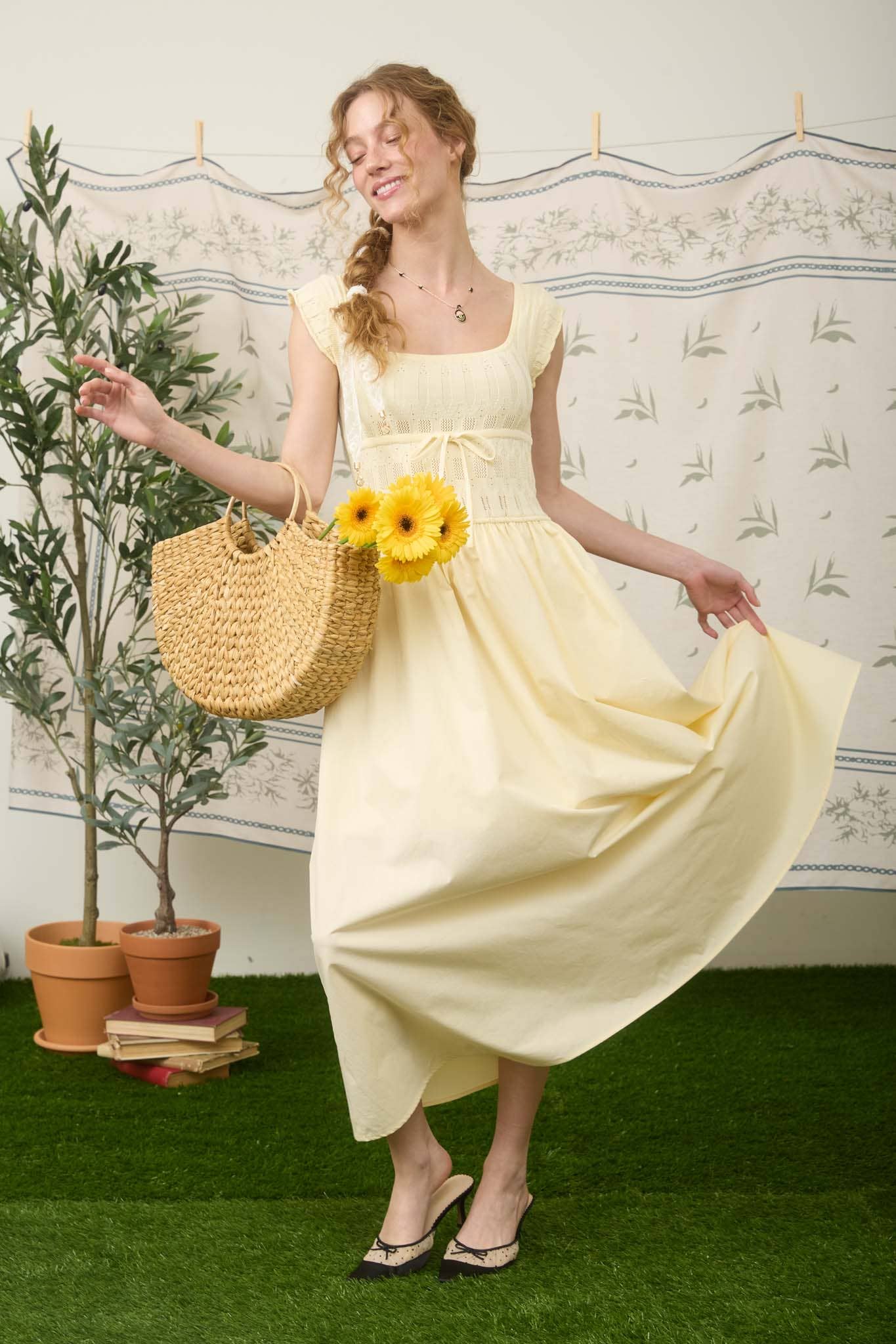 Yellow Midi Dress