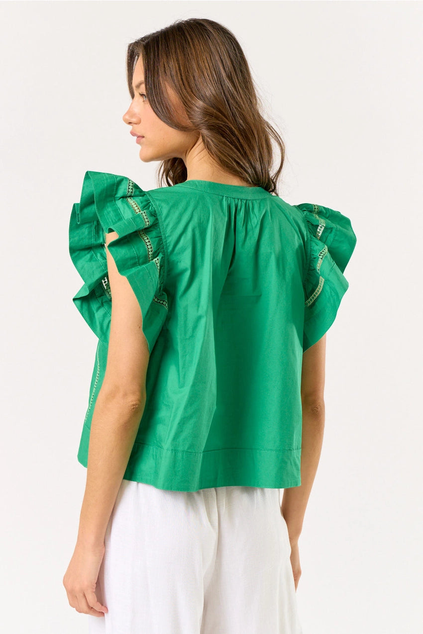 Flare Ruffle Sleeve Top
