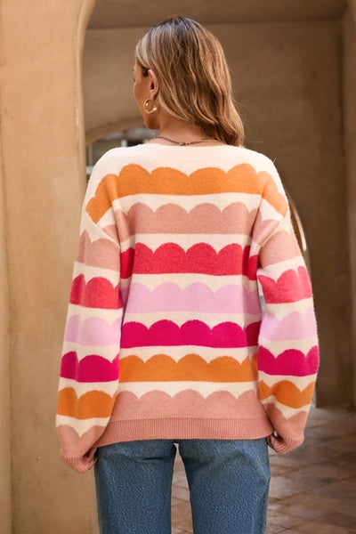 Scallop Stripe Sweater