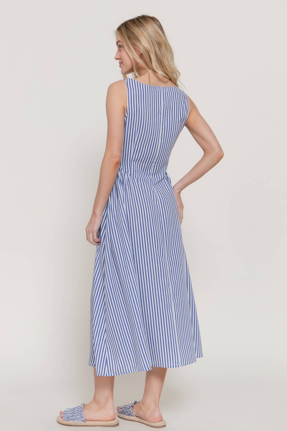 Blue Stripe Linen Dress