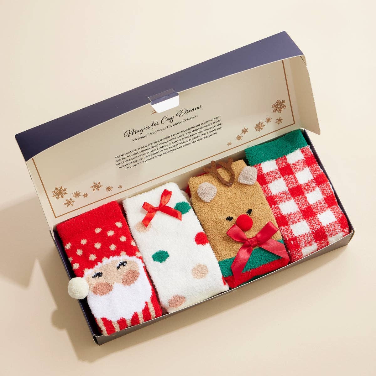 4-Pair Set of Christmas Socks
