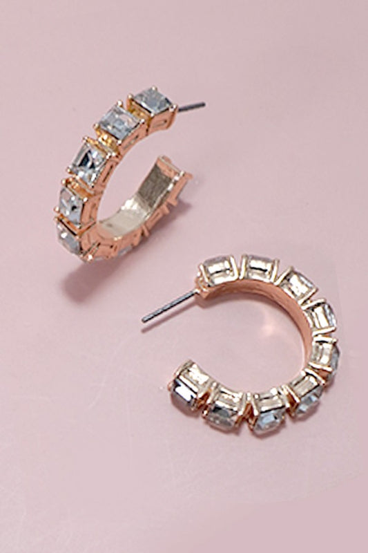 Rhinestone Hoop Earrings