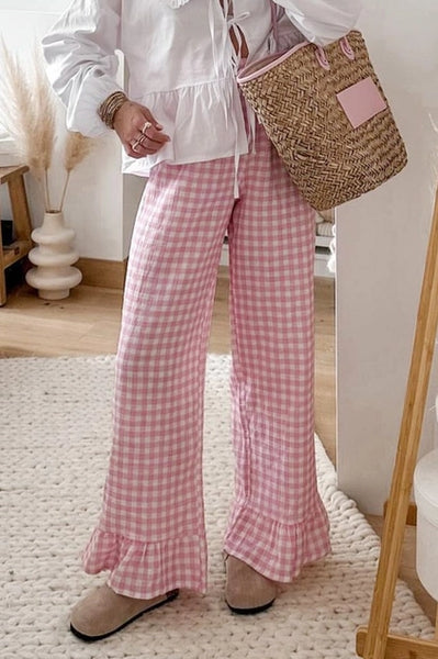 Gingham Frill Pants