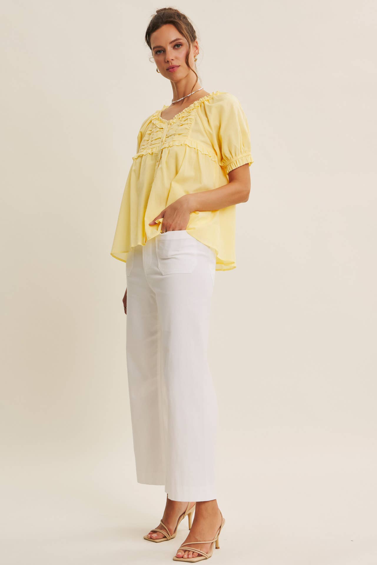 Delicate Ruffle Cotton Blouse