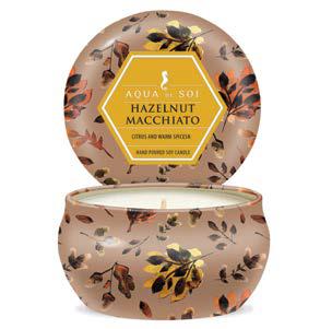 Hazelnut Macchiato 4oz Petite Aqua De Soi Tin Soy Candles