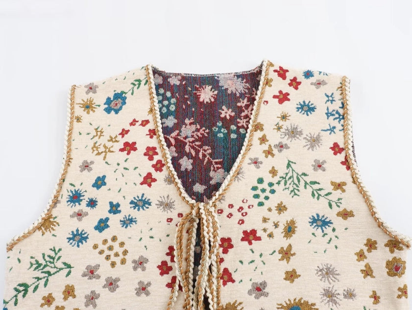 Cottage Core Cardigan Vest
